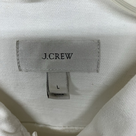 J. Crew Jacket Women Sz L White Denim Cotton Blend Long‎ Sleeve - Picture 7 of 11